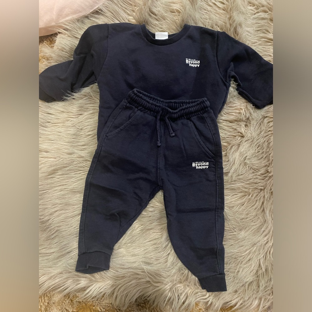 Zara navy blue Beyond Happy sweatsuit